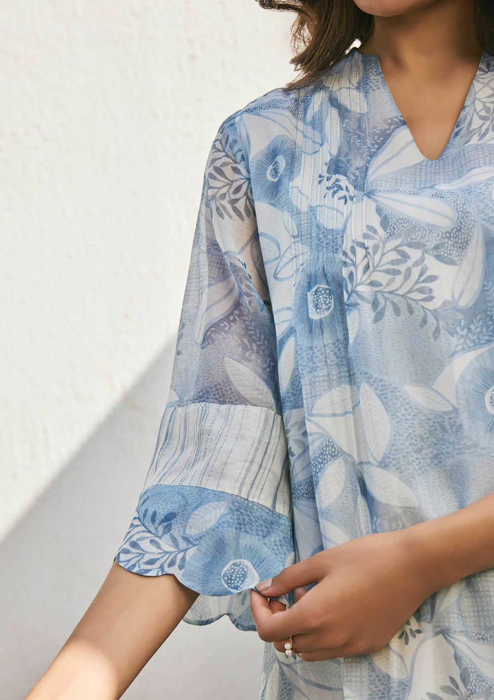 Powder Blue Pintuck Co-ord Set