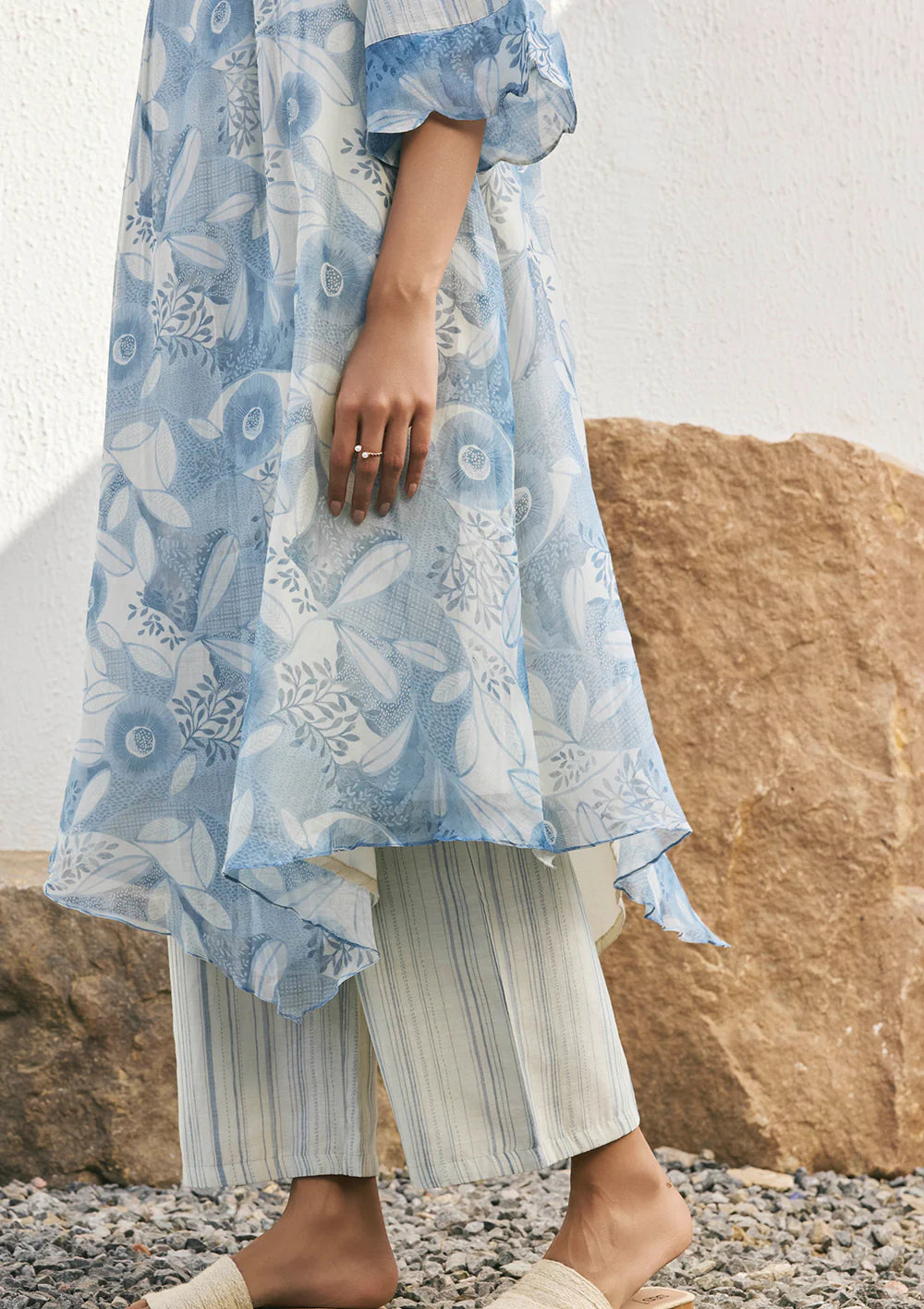 Powder Blue Pintuck Co-ord Set