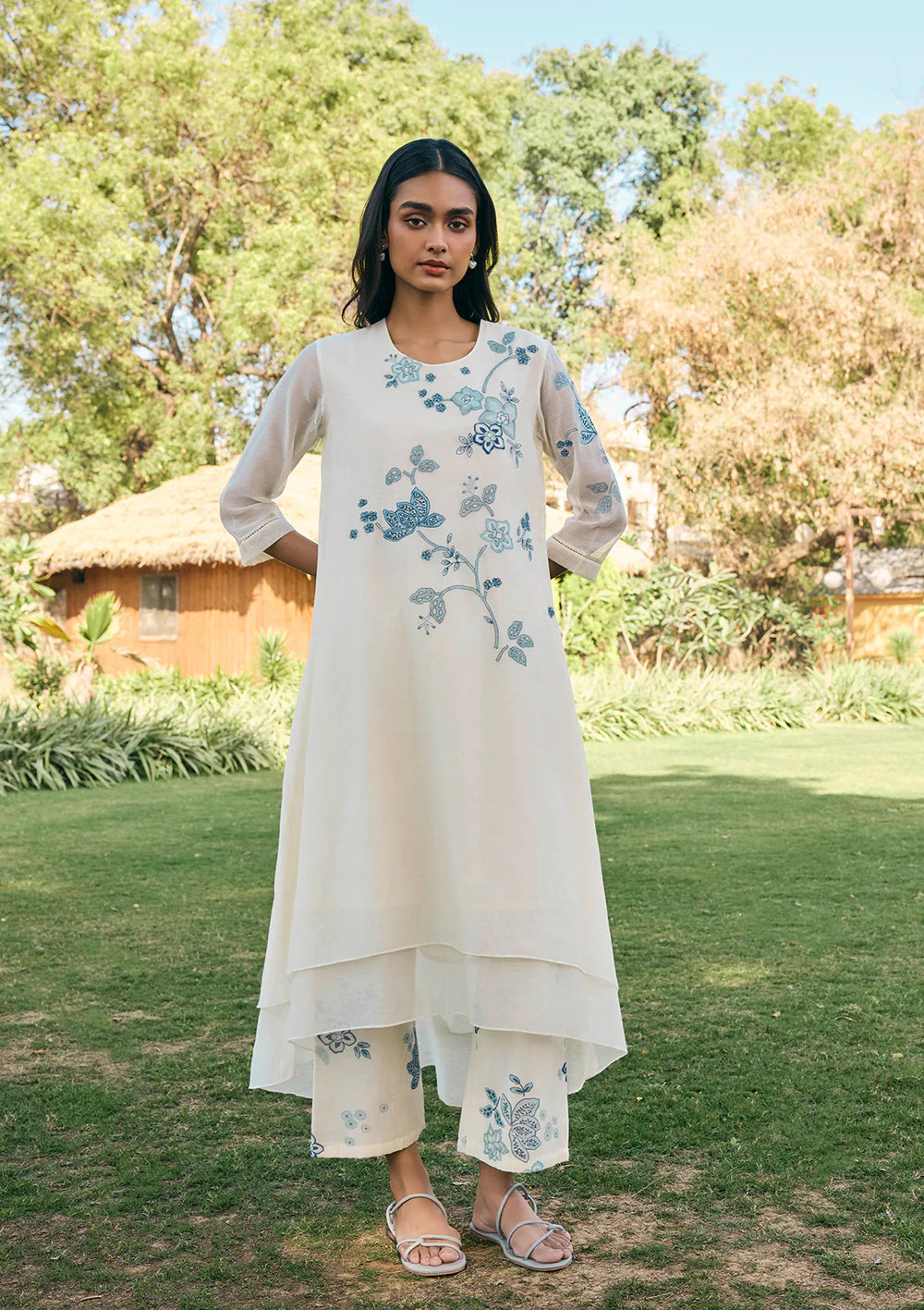 Pearl Applique Embroidered Co-ord Set