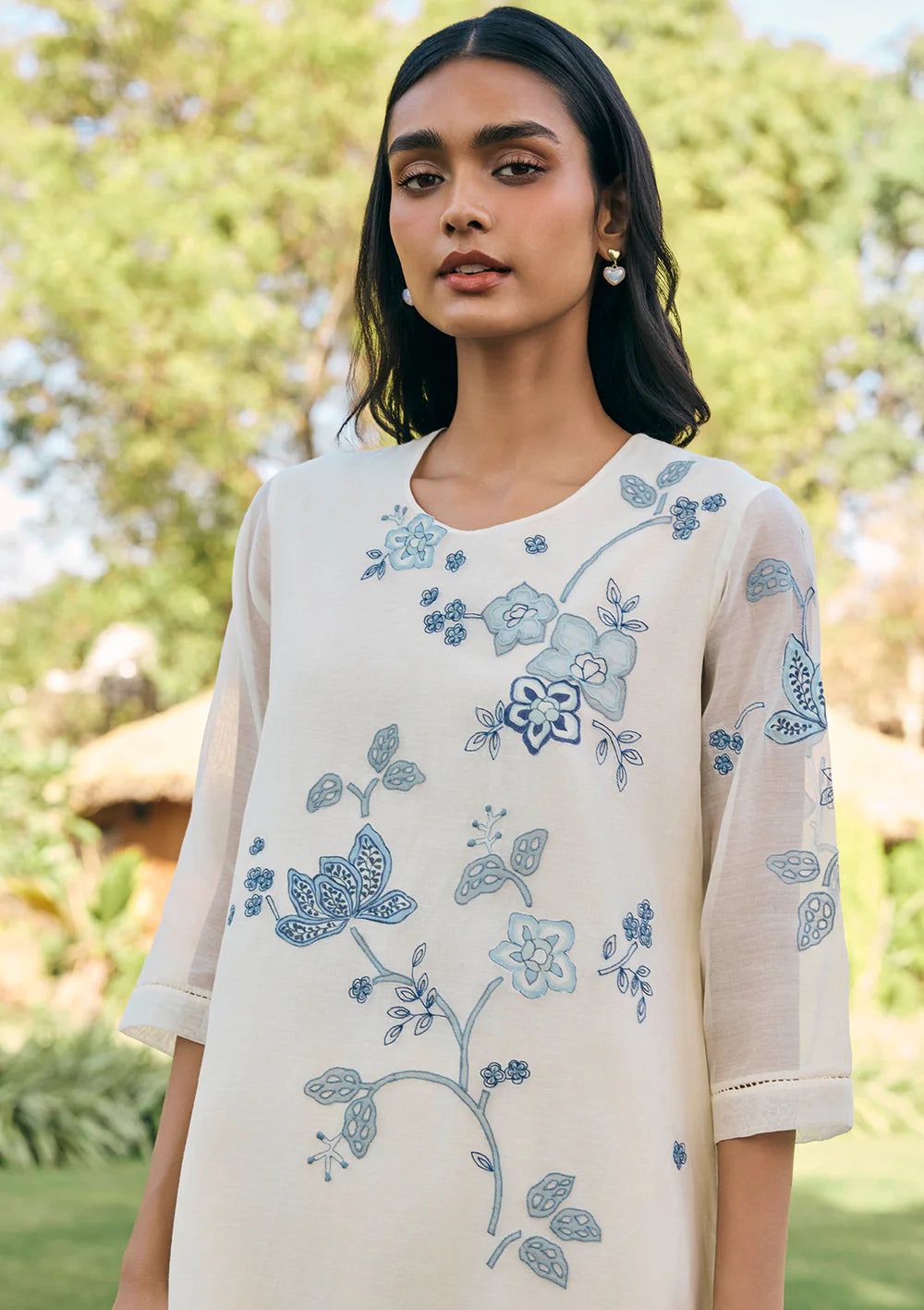 Pearl Applique Embroidered Co-ord Set