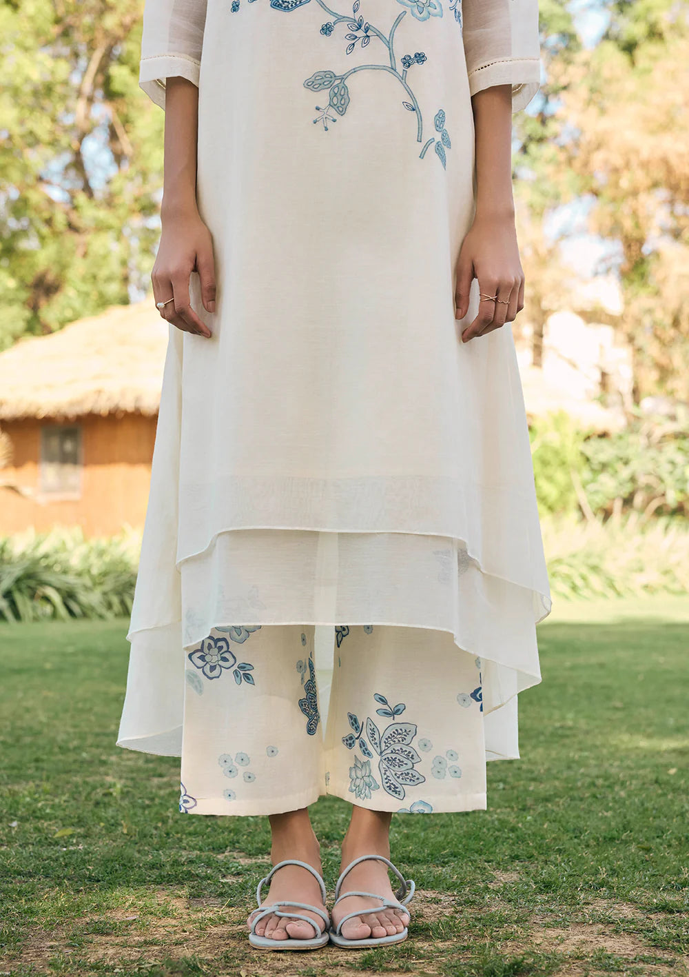 Pearl Applique Embroidered Co-ord Set