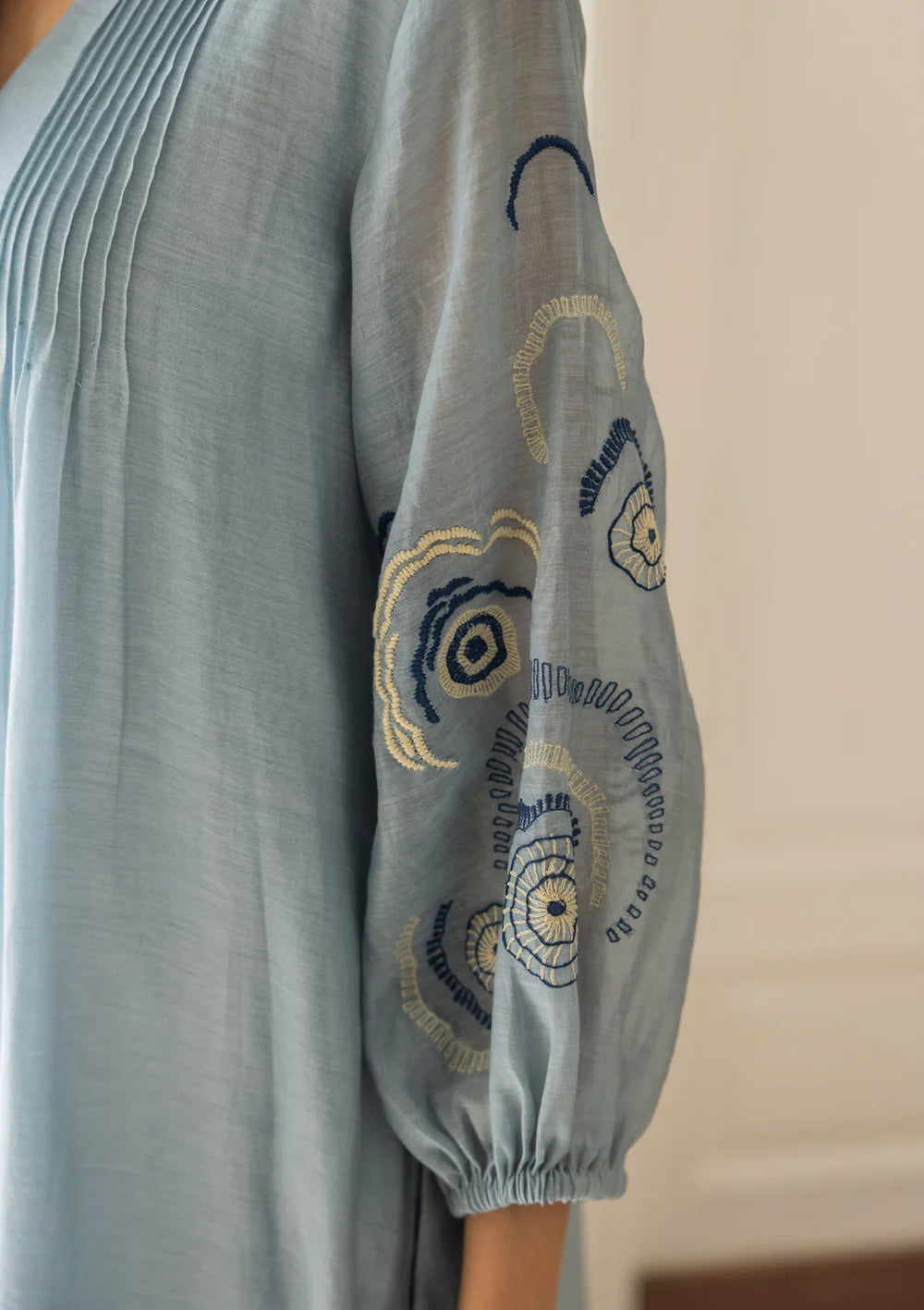 Powder Blue Embroidered Dress