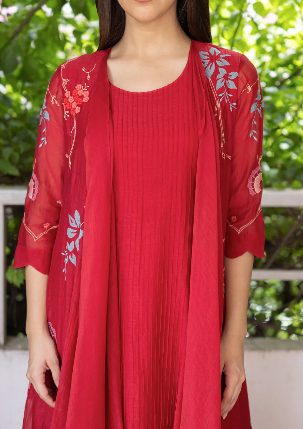 CAMELLIA APPLIQUE JACKET SET